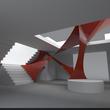 Rendering of information display design developed by NSAD students for San Diego Museum of Art Summer Salon Series. Rendering credit: Eric Spector/NewSchool of Architecture and Design