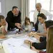 Distinguished Professor Thom Mayne works with students to develop the Float House
