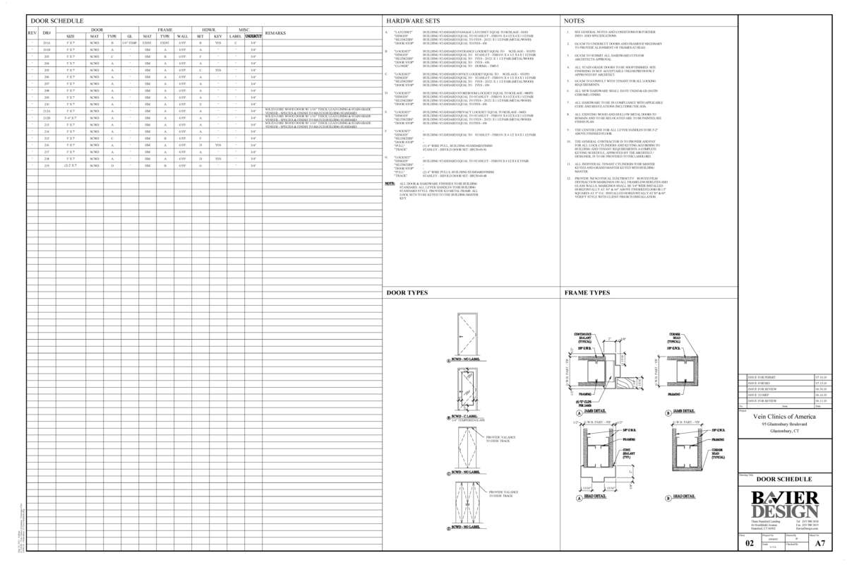 Architectural Door Schedule & ""sc"1"st""Natspec