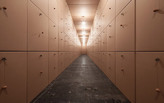 Zimoun: 318 prepared dc-motors, cork balls, cardboard boxes 100x100x100cm