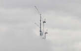 Beautiful photo of sky cranes at WTC site, by BLDGBLOG's Geoff Manaugh