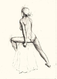 Drawing - woman seated