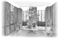 Branch Relief in Dark Silver Bronze for Feature Table