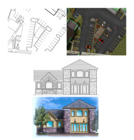 Parking Lot + Facade Rendered Studies