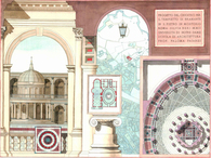 2004 - Bramante's Tempietto courtyard proposal. Watercolor rendering.