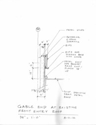 9. Section Sketch Detail of Gable End at Existing Front Entry Roof