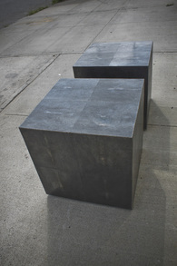 Dark Silver Bronze Shagreen Side Tables - Jets VIP stadium interiors