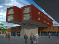 School Entrance, Housing and Market