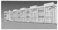 Mixed Use Three Story Building.
