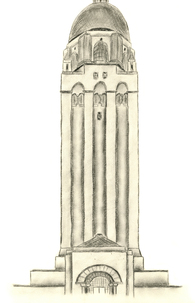 Freehand Drawing, Hoover Tower (Arthur Brown, Jr.)