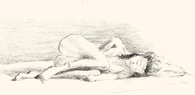 Drawing - woman sleeping