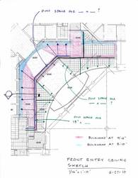 8. Ceiling Plan Diagram of Ductwork Routing in Front Entry