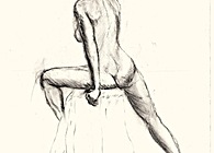 Drawing - woman seated