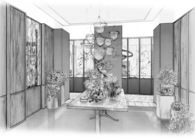 Branch Relief in Dark Silver Bronze for Feature Table