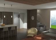 Open plan kitchen + family room