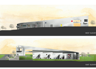 Entrance and revealing of architecture, Kindergarten in Alexandria,Elevations