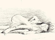 Drawing - woman sleeping