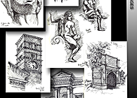 Free Hand Sketches/ Watercolors