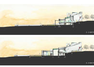 Entrance and revealing of architecture, Kindergarten in Alexandria, Sections