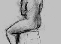 Drawing - woman seated 