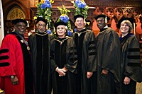 TED LANDSMARK, BAC PRESIDENT; DONALD L. STULL, NCARB, FAIA OF STULL AND LEE; JANE THOMPSON, AICP OF THOMPSON DESIGN GROUP; WILSON F. POLLOCK, FAIA; M. DAVID LEE, FAIA OF STULL AND LEE; JULIA HALEVY, BAC PROVOST AND ACADEMIC VICE PRESIDENT.