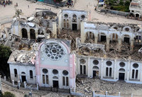 The Notre Dame de l'Assomption Cathedral in Port-au-Prince, Haiti, is pictured following the earthquake on Jan. 16, 2010. (Photo: PETER ANDREW BOSCH / MIAMI HERALD STAFF)