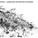Conceptual drawing interpreting an assemblage of raw matter into a hillside scene.