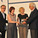 Silver Lion for a Promising Practice (from left): Wiel Arets, President of the Jury of the 13th International Architecture Exhibition; Shelley McNamara, Grafton Architects; Yvonne Farrell, Grafton Architects; Paolo Baratta, President of la Biennale di Venezia (Photo: Giorgio Zucchiatti)
