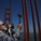 Doug McKechnie (left) and Paul de Benedictis of the S.F. Synthesizer Ensemble record the tones produced by striking different parts of the Golden Gate Bridge with a rubber mallet earlier this month. 