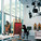 View of the conservation studio that overlooks and receives ample north light from the pocket of planting between the end of the internal promenade and the colonnade. From the latter, the public can catch a glimpse of this important museum function. (Photo: Hickey & Robertson)