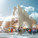 Rendering of CODA’s Party Wall, winning design of the 2013 Young Architects Program. The Museum of Modern Art and MoMAPS1. Image courtesy of CODA.