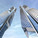 Looking up the AS+GG-designed Dancing Dragons Twin Towers for the new Yongsan International Business District in Seoul, South Korea (Image: Adrian Smith + Gordon Gill Architecture)