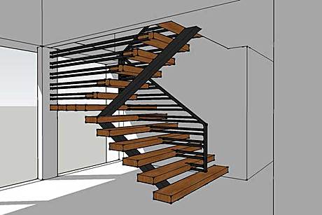 steel and timber stair