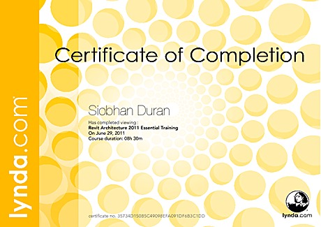 completed my Revit Training with Lynda.com...