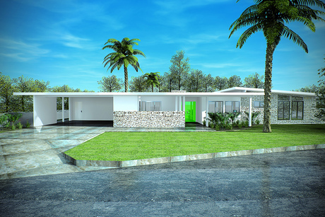 Palm springs residential remodel - 3D Rendering