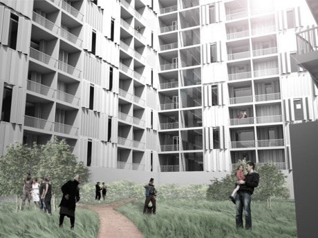 Newark Edge Housing - Courtyard - 3 Year Studio - NJIT