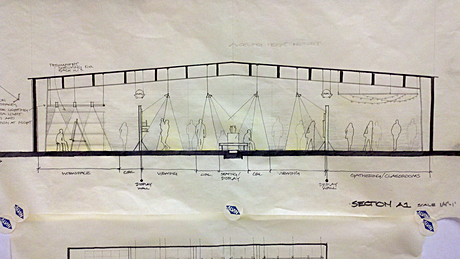 Sketches for a new folk art gallery installation