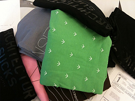 Sending out Archinect t-shirts to happy 'necters.