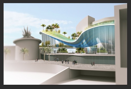 Exterior of Chase Plaza