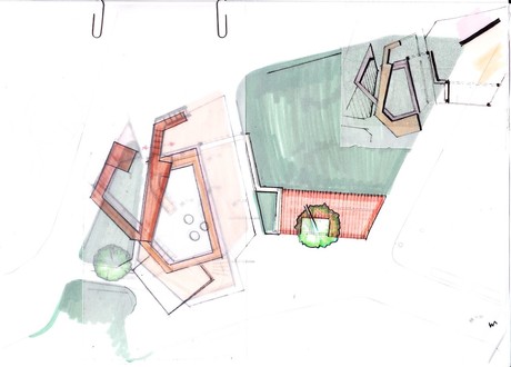 Sketched plan of outdoors children's playground