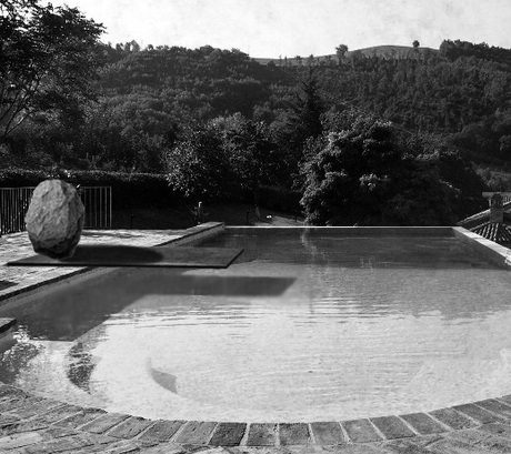 Summer terrace over a swimming pool