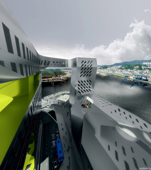 View towars gateway tower and shoelace boardwalk (Image: NMDA)