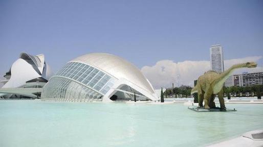 Valencia spent more than $1.5 billion to build the City of Arts and Sciences, the museum complex shown here in a photo from summer 2011. (Marie McGrory/NPR)