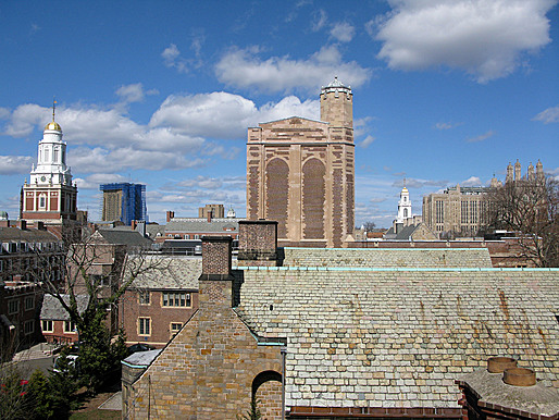 The Yale University skyline as seen from the roof of Rudolph Hall.