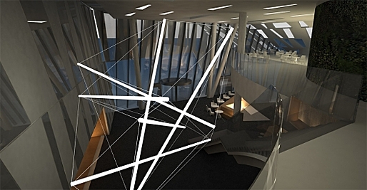 The Bella Chandelier for the foyer of the soon-to-be-opened Bella Sky Hotel in Copenhagen. Image: 3XN