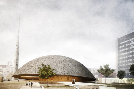 View of the Prishtina Central Mosque entry by OODA + AND-RÉ (Image: OODA + AND-RÉ)