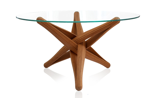 "LOCK"bamboo dinner-table by J.P.Meulendijks for PLANKTON