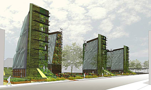 The Whittier Sustainable Food Center seeks to achieve a porous, dense, vertical form of biologically responsive architecture. Image: Daniel Toole