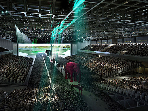 Visualization of OMA's competition-winning design for the new Parc des Expositions (Image: OMA)