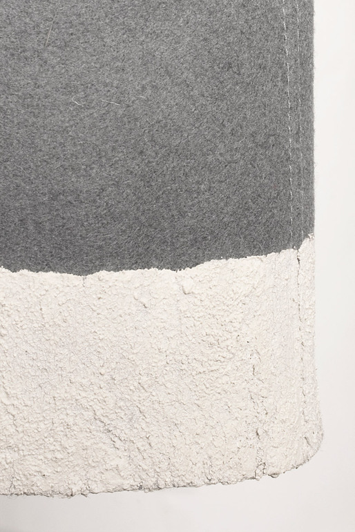 Fall/Winter 2011 Collection – silk shift dress with felted wool contrast dipped in concrete
